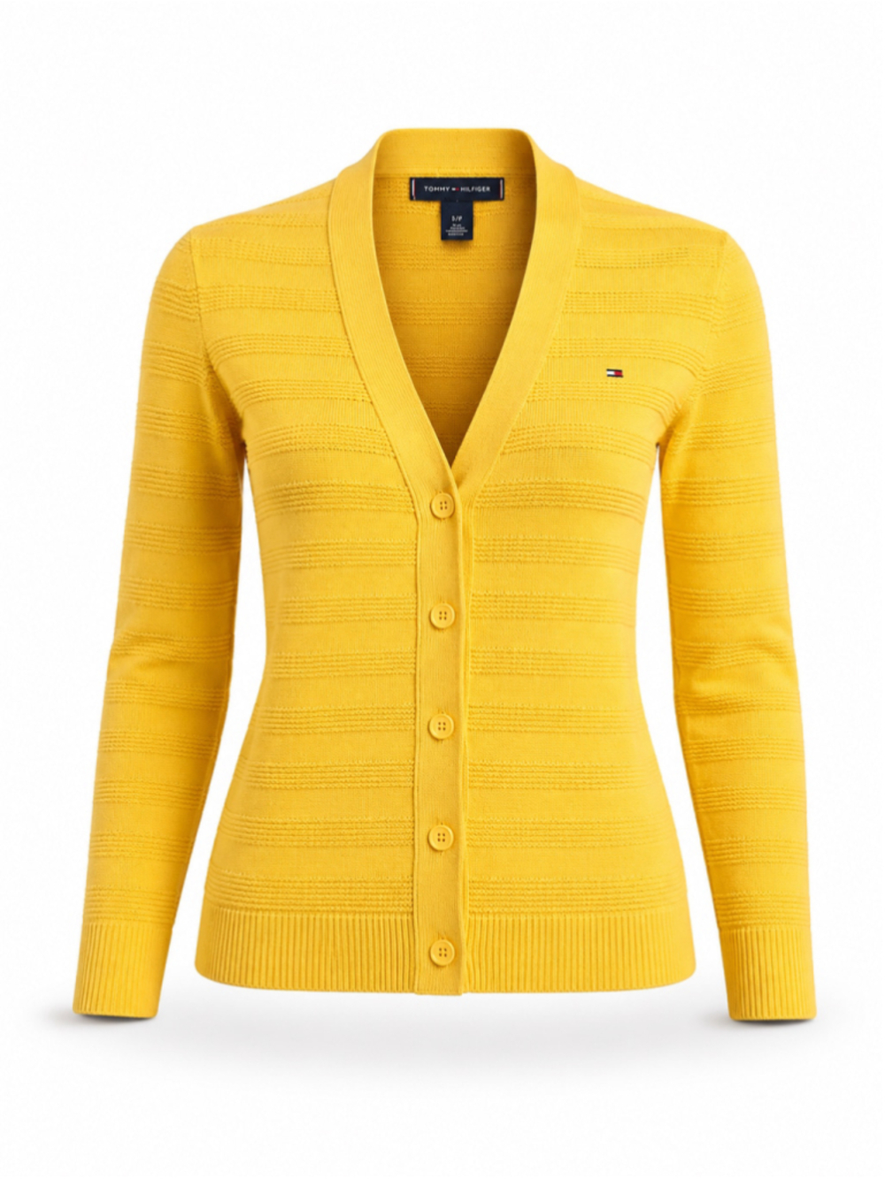 Tommy Hilfiger Women’s Gold Button Front Knit Cardigan Sweater Sz S - Picture 1 of 7